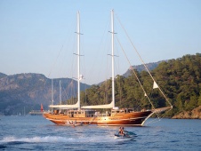 Moored in a small bay outside of Bodrum