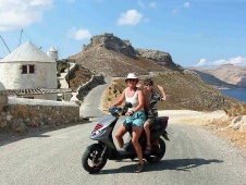 Scooting along in Leros, Greece