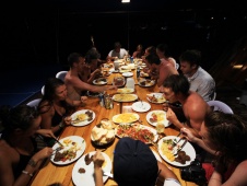 Guests enjoying their bbq buffet dinner