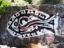 Fish painting at Bedri Rahmi Bay
