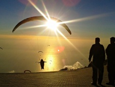 Paragliding in Oludeniz at sunset