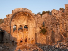 The ruins and archways of St Nicholas Island