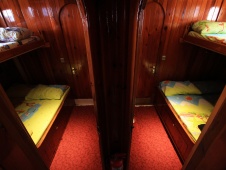 Triple cabins aboard a standard gulet